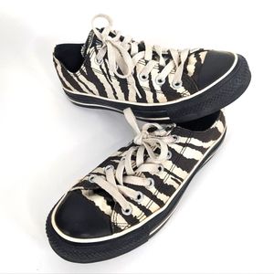 Converse All Star Low Top Sneakers Zebra Print Shoes